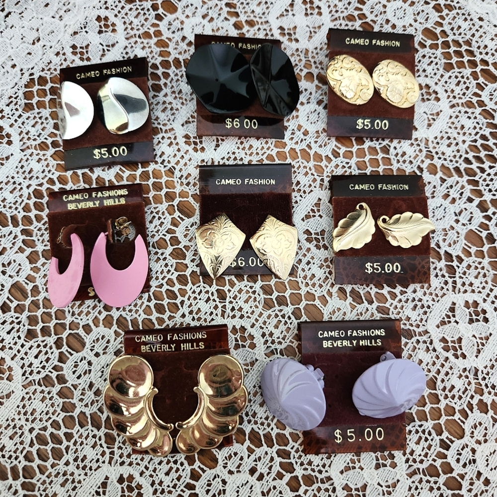 Vintage Statement Earrings - Set of 8